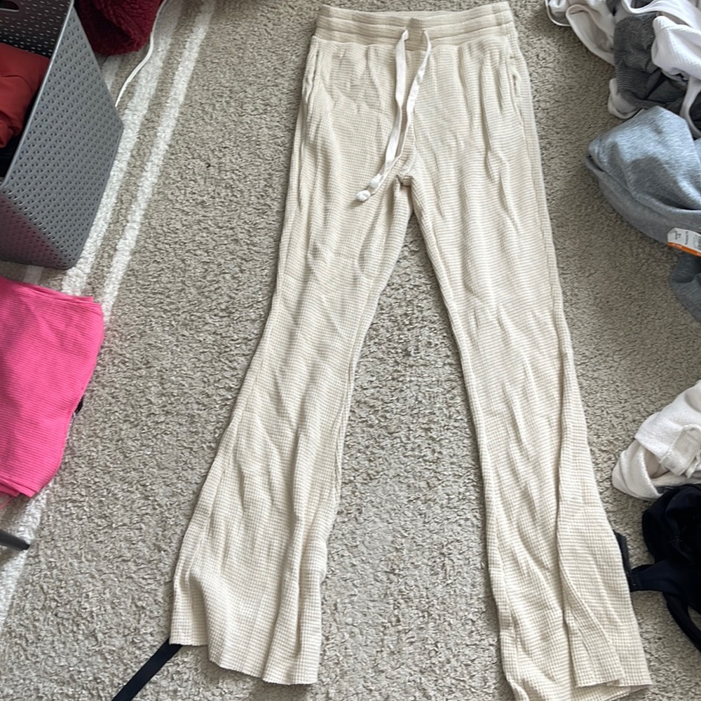 Flare waffle sweatpants